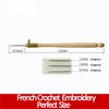 2 Sets Wooden Handle Tambour Crochet Hook with 3 Needles Crochet Embroidery Beading Hoop Sewing Tool Set