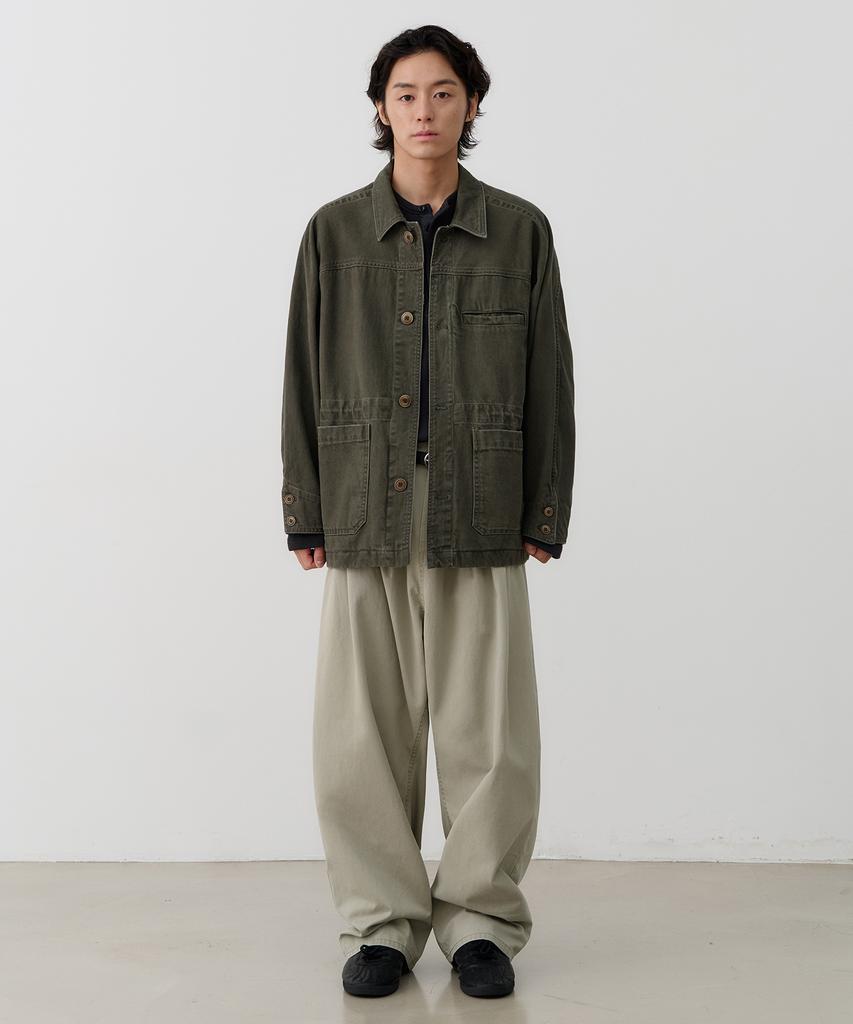 KNOUUN Wide Tapered Chino Pants (Light Gray)