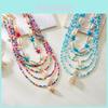 Collier de Perles Coquillage Mode pour Femmes avec Pendentif en Alliage pour un Style Décontracté d'Été