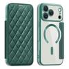 For iPhone 17 Pro Max Case Compatible with MagSafe Rhombus PU Leather Phone Cover