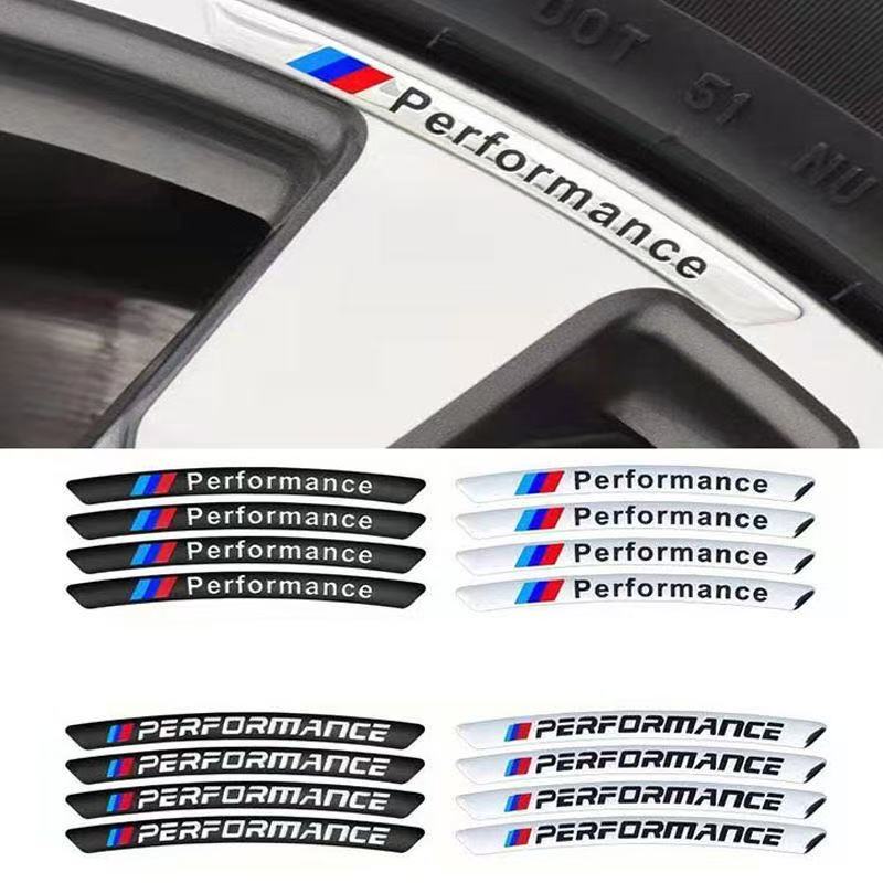 4 stuks Vervanging 9*0,7 cm Sportwiel Emblemen voor BMW 1 3 5 7 X1 X3 X5 X6 x7 M2-M6 (4 stuks, Aluminium) decoratieaccessoires. GB1
