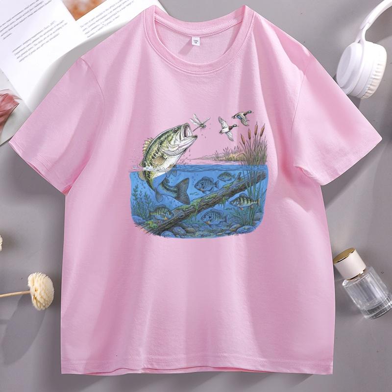 90s Bass River TShirt for Unisex Womens Unisex Graphic Tee Vintage River Wildlife Tee Cotton Short Sleeve T Shirt Summer Tops