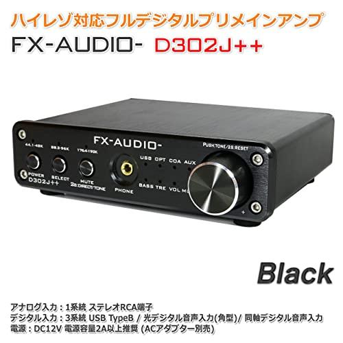 FX-AUDIO- D302J++ [Black] High-Resolution Digital/Analog 4-Input Fully Digital Amplifier with USB, Optical, and Coaxial Support, Up to 24-bit 192kHz