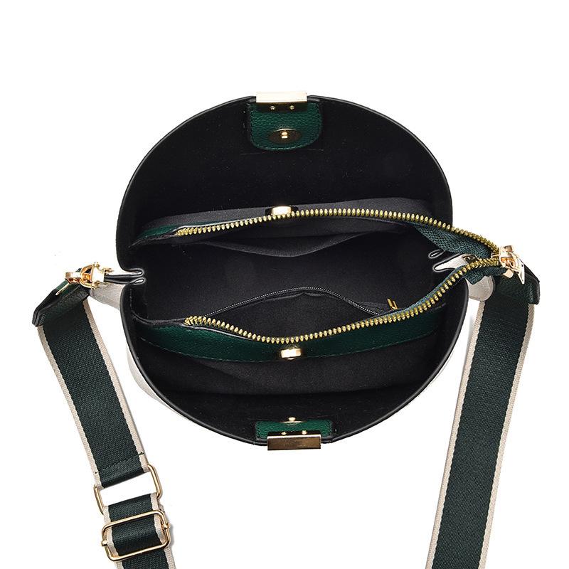 Women's Mini Bucket Bag: Lychee Pattern, Color Block Shoulder Crossbody Bag (2025 Trend)