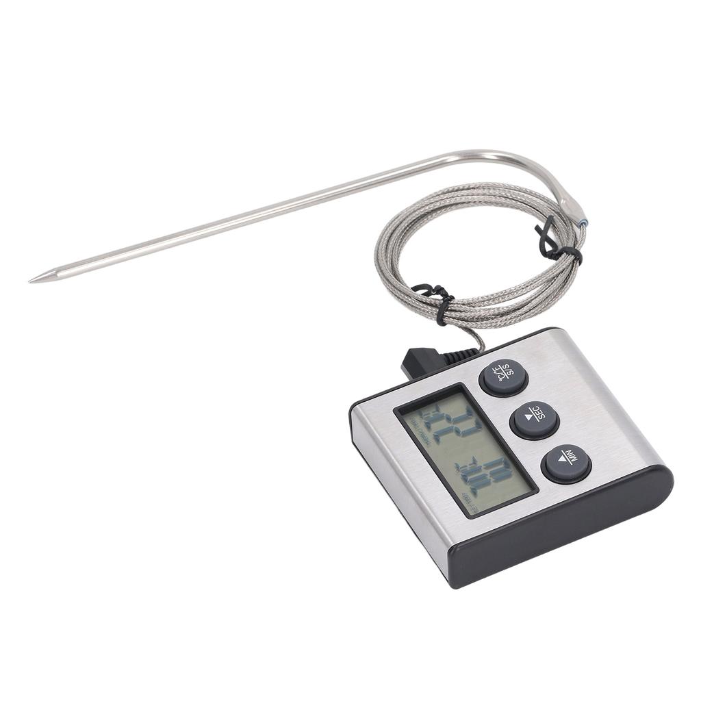 Meat Thermometer Electronic with Probe Digital Oven for Cooking Kitchen Grilling with Preset Temperature Timer