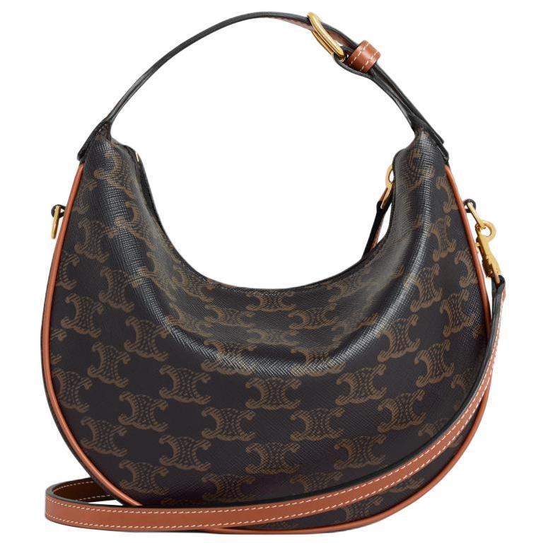 Celine Logo Print Leather Tote Bag Women Handbags Brown 120722FQM-04LU