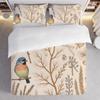 3-Piece Bedding Pillowcase Quilt Cover Set Retro Plant Flower And Bird Pattern 2D Digital Printing For Bedroom Dormitory Decor