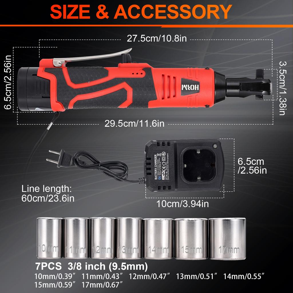 16.8V Electric Impact Wrench Cordless Rechargeable Screwdriver 3/8 Inch Right Angle Ratchet Wrenches Driver Drill Power Tool