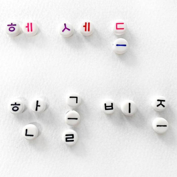 Hangul Beads Mixed Consonants & Vowels Random Set, 100 Pieces