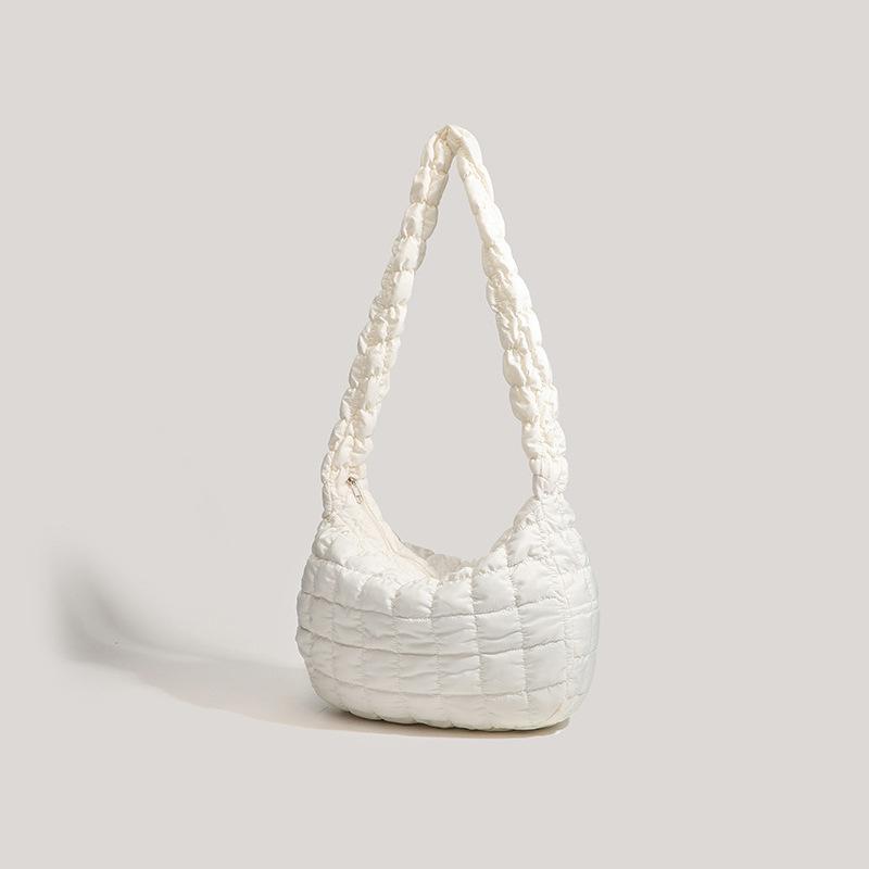 Bag women's new one-shoulder messenger bag cloud pleated bag cotton clothing bag large-capacity one-shoulder underarm bag women's bag