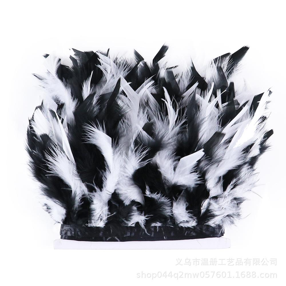 Two-Color Mixed-Color Fire Piece Cloth Edge 10-15Cm Barbie Doll Diy Material Color Turkey Feather Cloth Tape