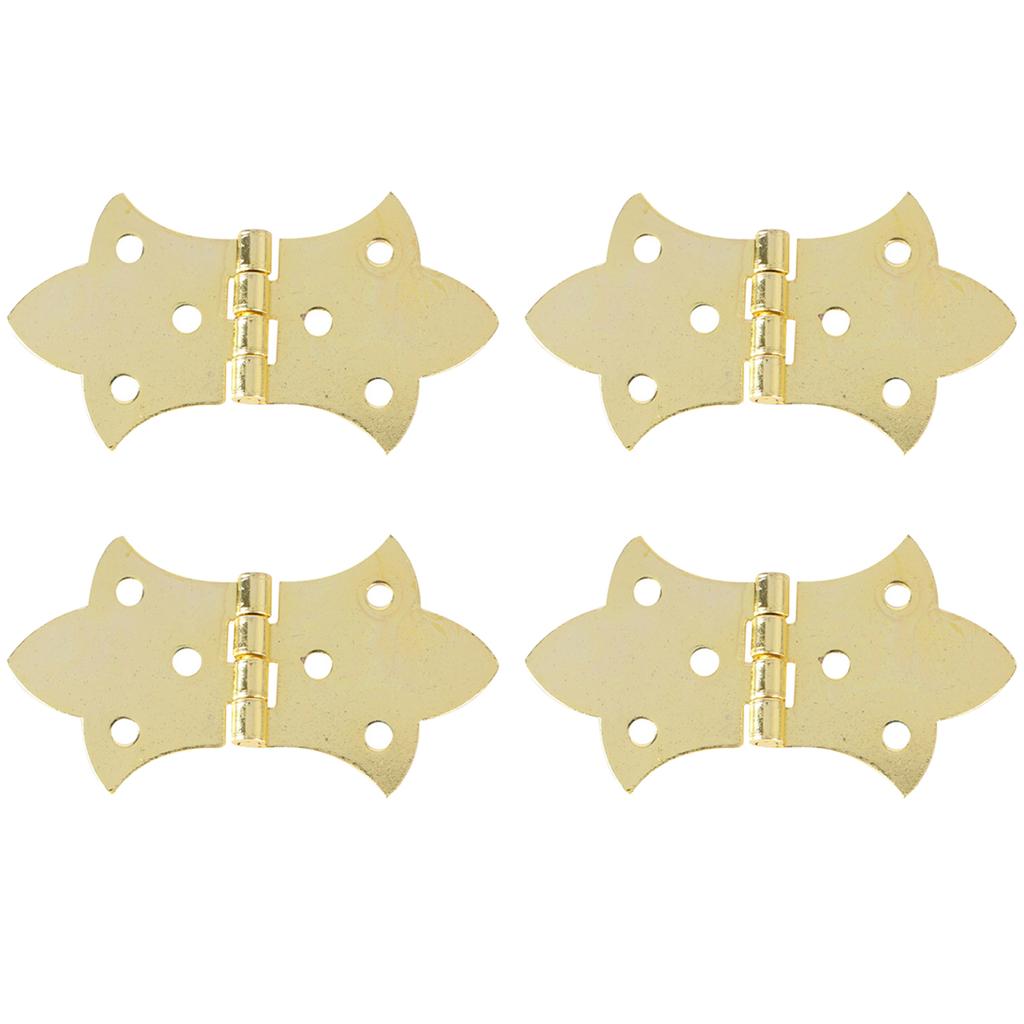 4 Stück Metall-Blumenband Scharnier Antik Bronze/Gold Holzbox Schrank Kleiderschrank Tür Anschlagsscharniere Möbelbeschläge 57*31mm