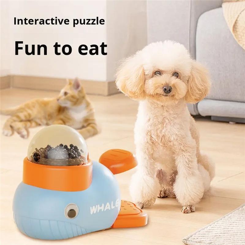 Cartoon Shape Interactive Dog Food Dispenser Anti-Slip Design Exercise Feeder Pets Intelligence Supplies Pink