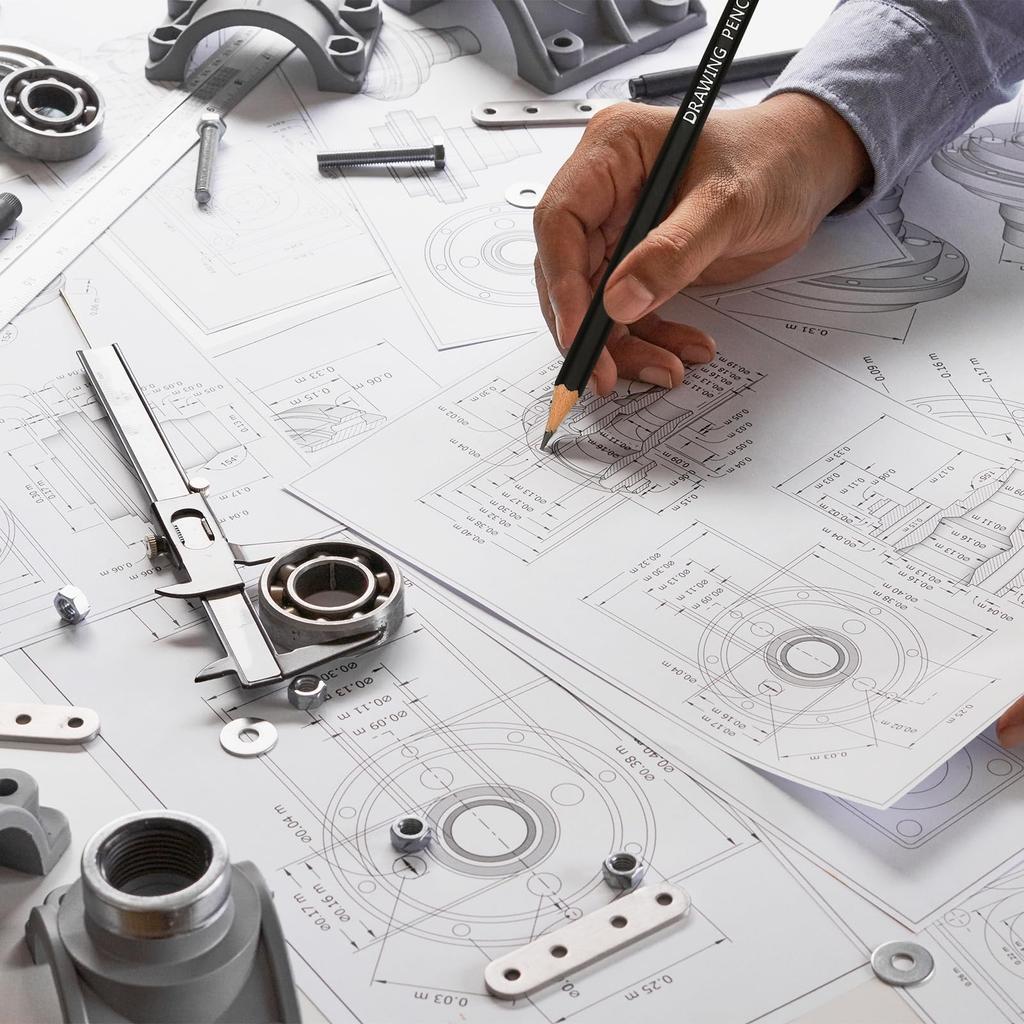 PATIKIL 14B Drawing Hexagonal Sketch Pencils for and for Artists and Beginners 24-Pack Pencils, Pre-Sharpened Drawing, Writing, Art, Sketching,