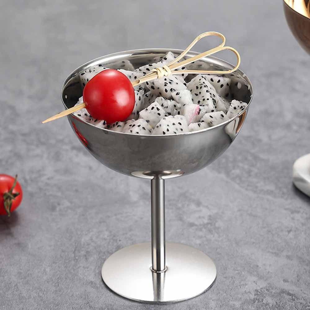 Food Grade Shorty Salad Bowl 150/250ML Stemmed Fruit Plate Elegant Ice Cream Cup  Party Supplies