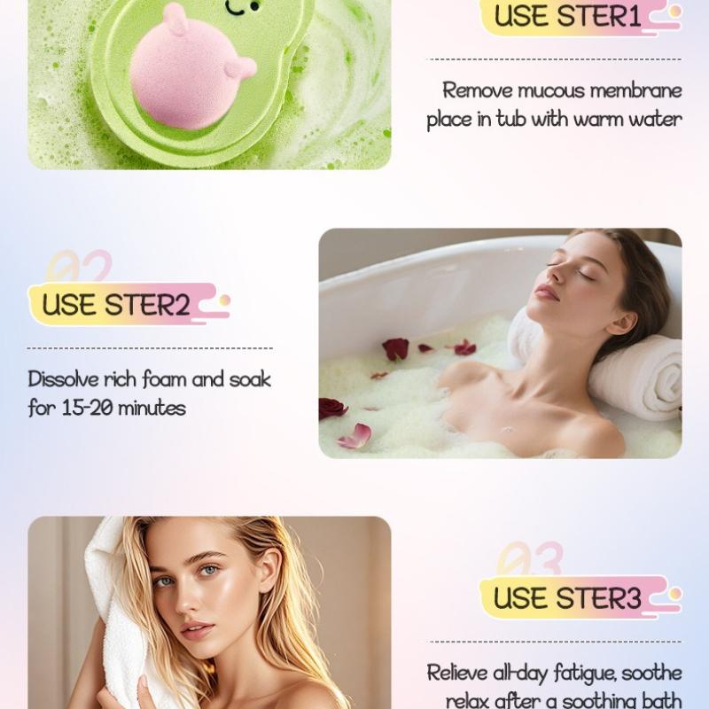Colorful Fruit Bath Salt Ball 6-piece Set, Cleansing Body Fragrance Bath Salt Ball Skin Care Products