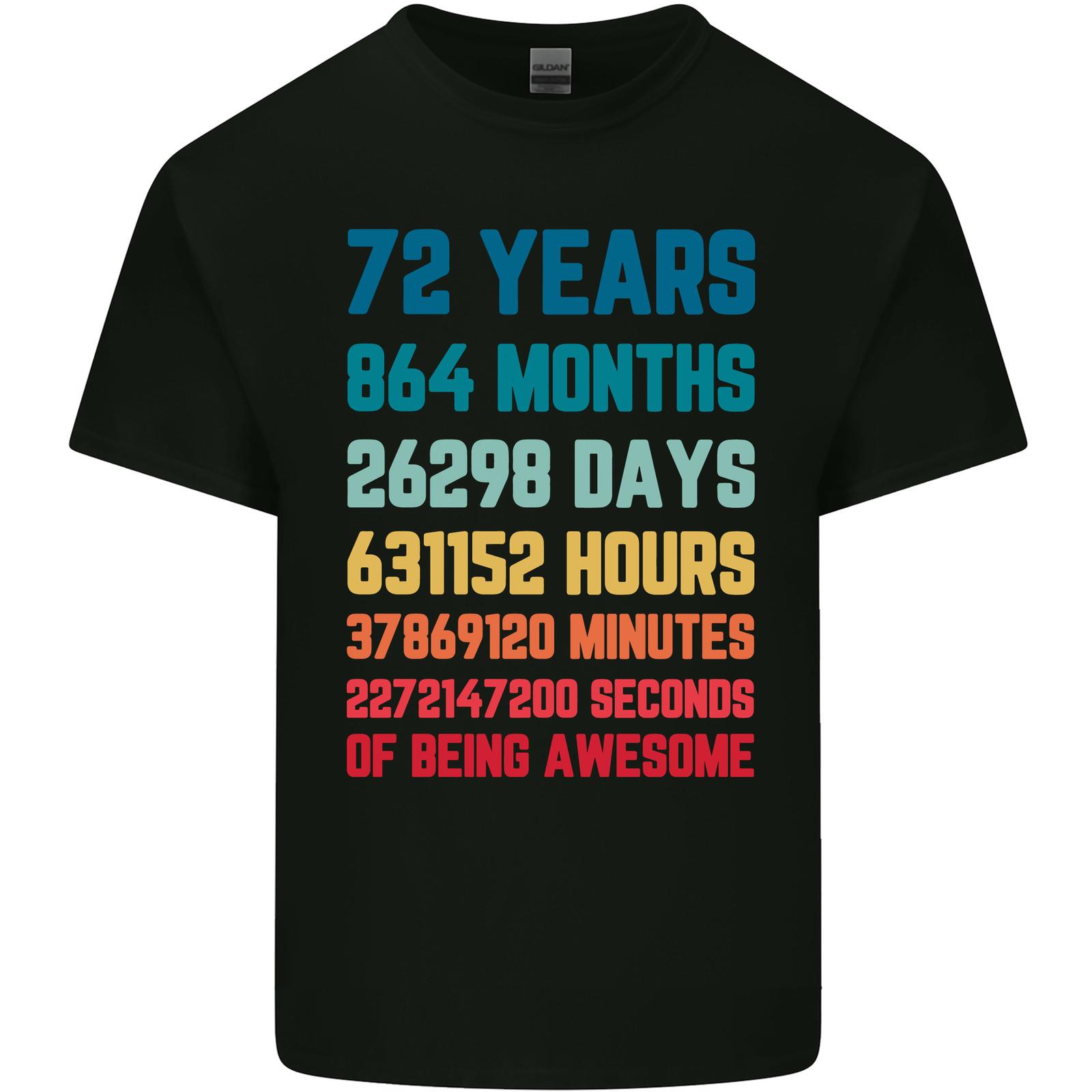 

72nd Birthday 72 Year Old Mens Light Cotton T-Shirt Mens Womens Tees Top XL