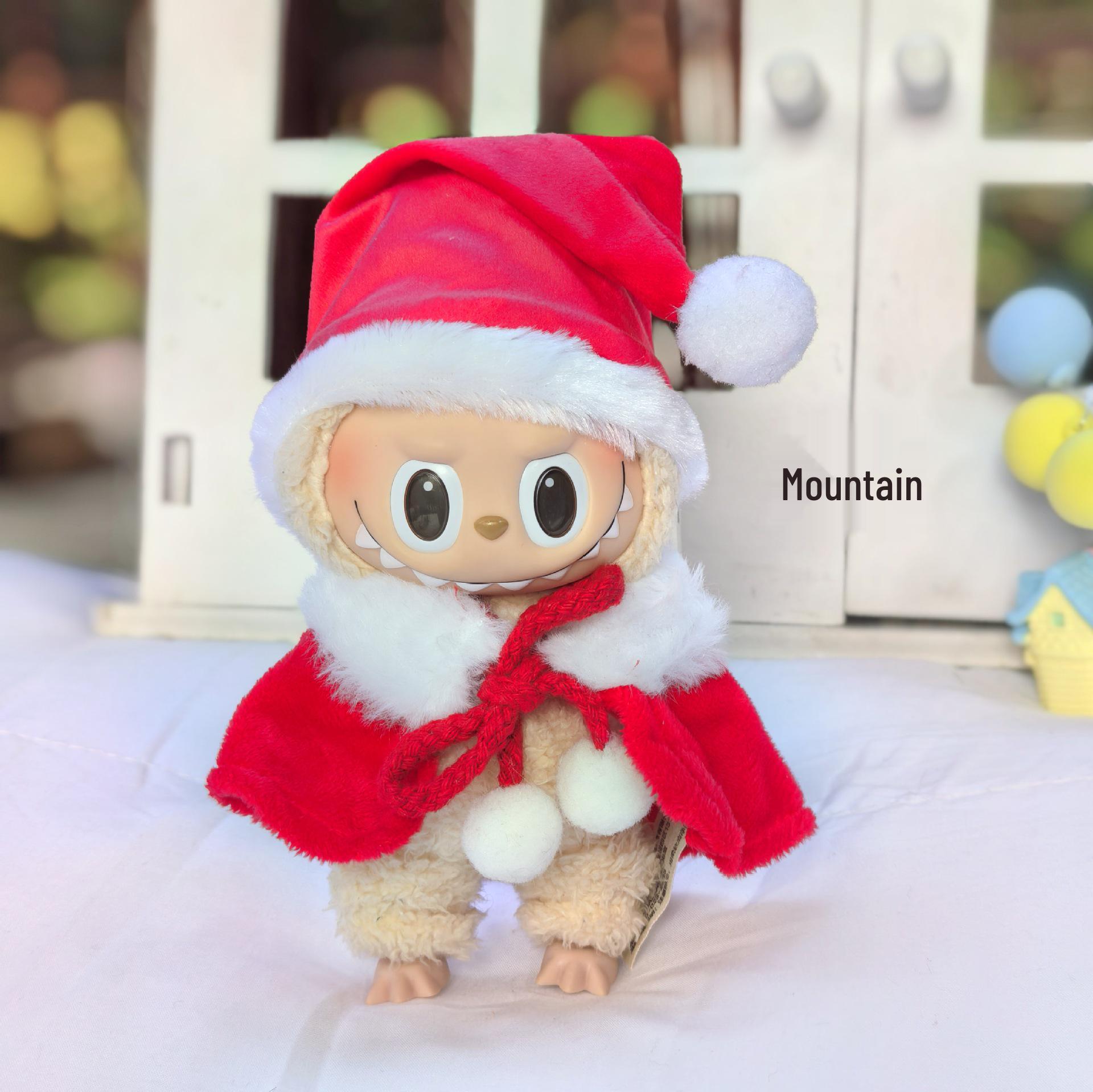 

Лабубу 17 см Рождественский костюм оленя: Комплект накидка и свитер для куклы 17cm Labubu Clothes