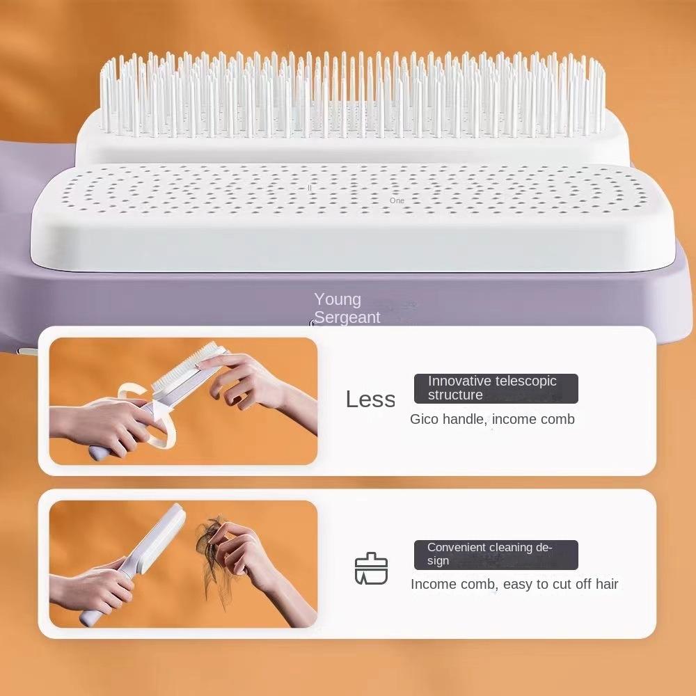 Rotating Hair Comb One Click Cleaning Telescopic Massage Comb Air Cushion Airbag Comb Household Women's Anti-static Hair Comb