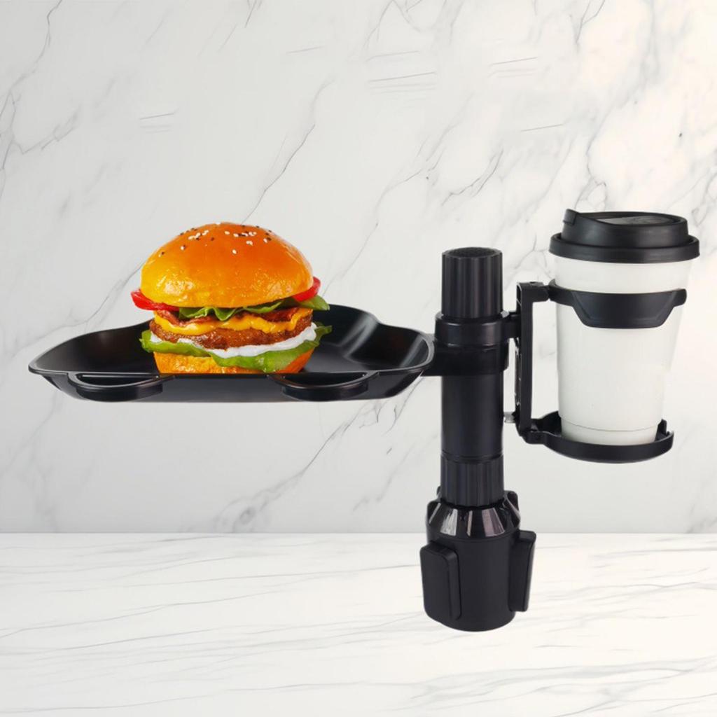 Cup Holder Tray 360-Degree Rotating Drink Organizer Cup Holder Food Eating Tray for Seat Truck Kids Travel Desk Backseat Road
