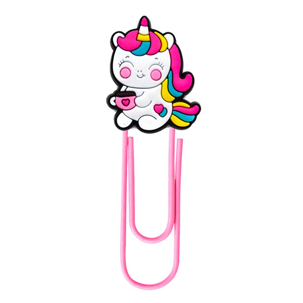 Unicorn Cartoon Creative Bookmark - Colorful DIY Paperclip for Office Supplies