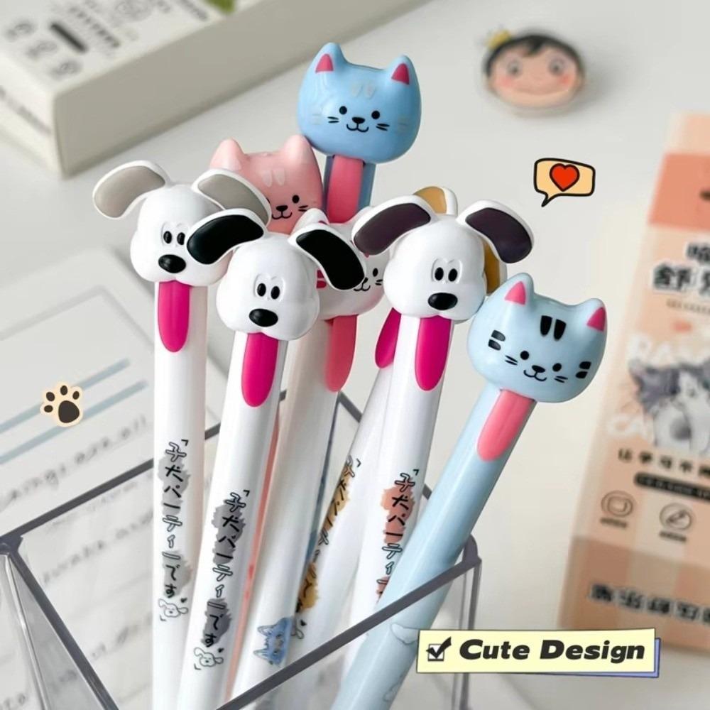 Quick-Drying Writing Pens Cat and Dog Stationery Pens Fun Writing Gel Pens Children Gift
