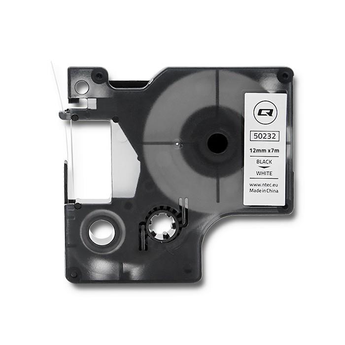 Qoltec Tape for DYMO D1 45013 | 12mm X 7m | White/Black Print
