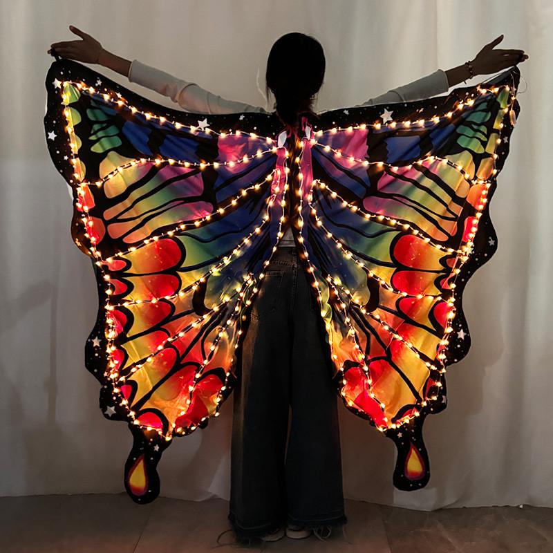 Fantasievolle LED-Schmetterlingsflügel mit Fernbedienung für Bauchtanzkostüme
