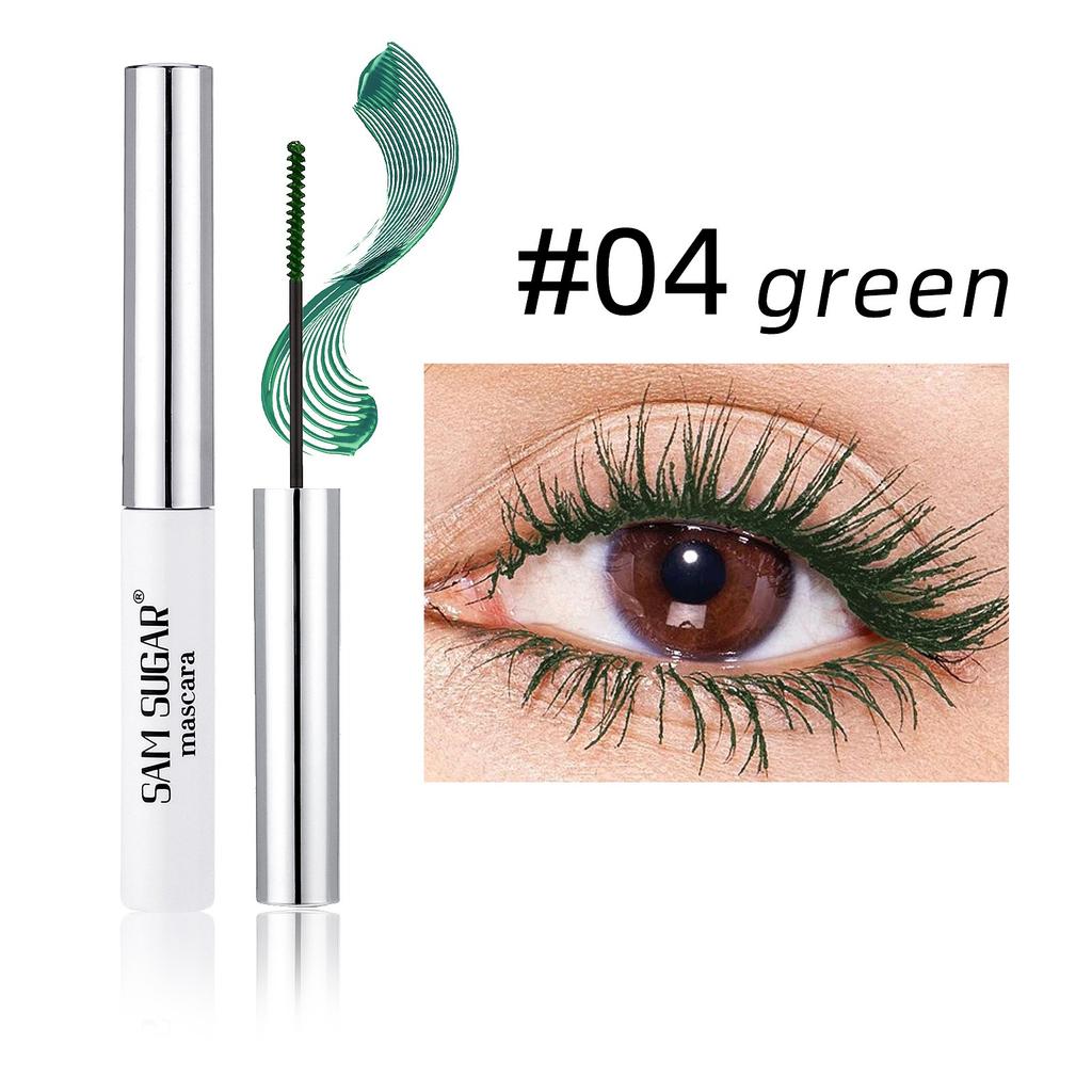 Seidenfaser Mascara Bunt Ultrafeine Bürste Verlängert Wimpern Wasserfest Langanhaltend Schnelltrocknend Grün Rosa Wimperntusche Makeup