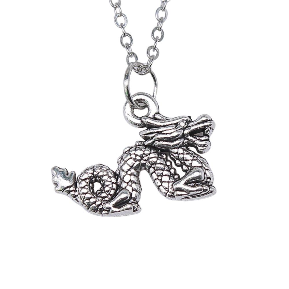 Snake Pendant Dragon Necklace Animal Jewelry Child Gifts 40cm Short Chain