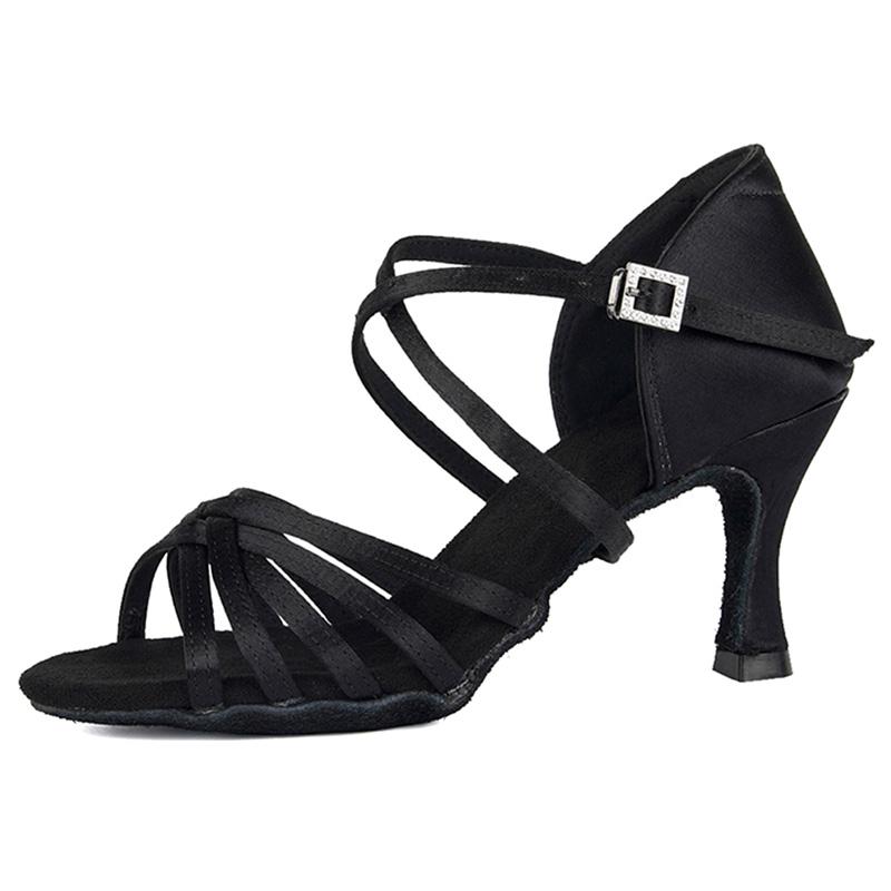 Women's Latin Dance Shoes Ballroom Dance Shoes Silk Satin Salsa Shoes