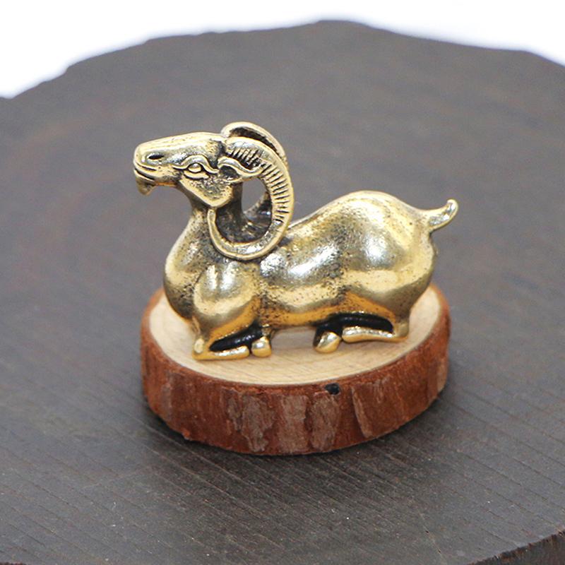 Brass Goat Figurines Animal Miniature Crafts Tabletop Pet Toy Decorations Tea Set Decoration Pieces