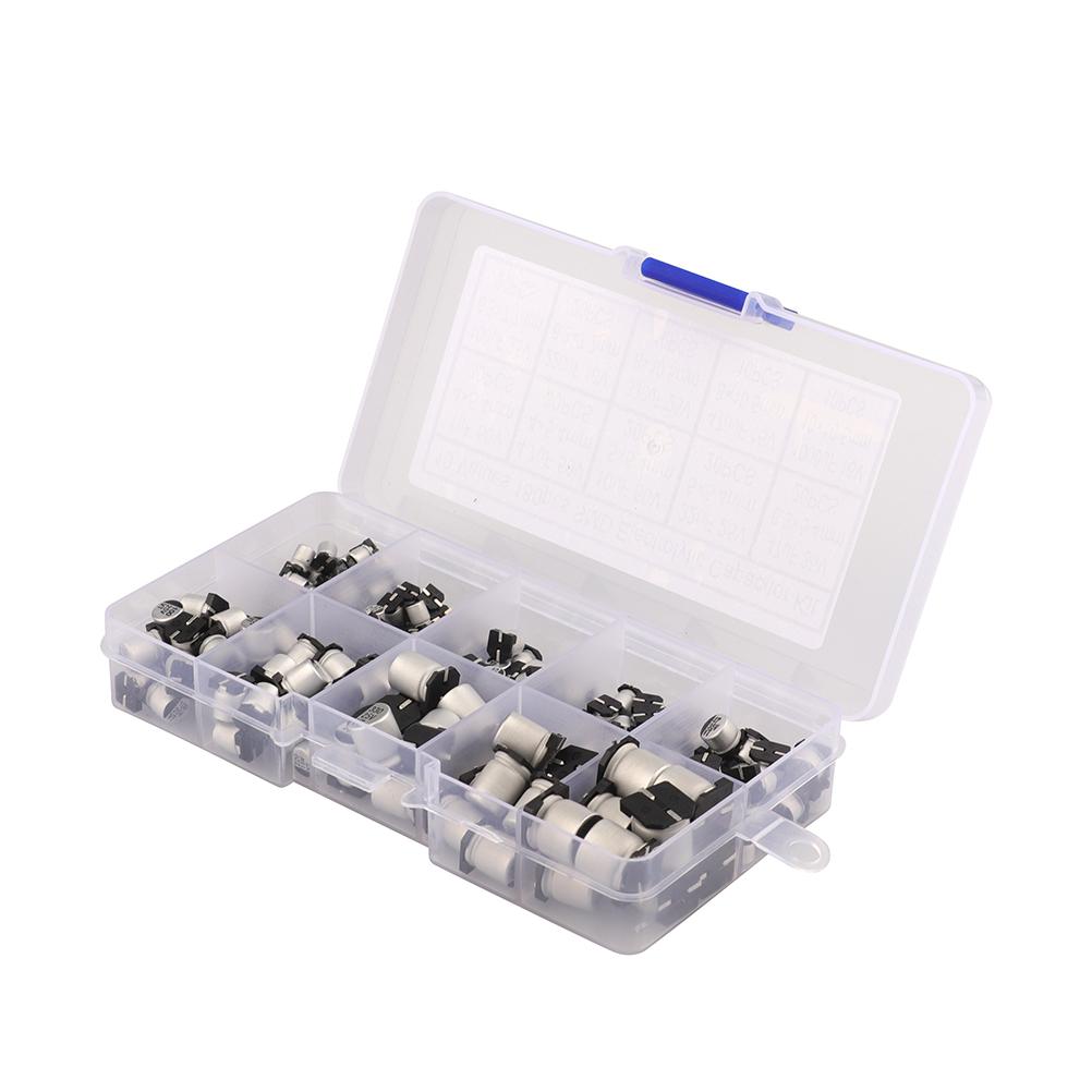 

180 шт. 1650 В 1 мкФ4,7 мкФ10 мкФ22 мкФ47 мкФ100 мкФ220 мкФ330 мкФ470 мкФ1000 мкФ 10 номіналів SMD Алюмінієві