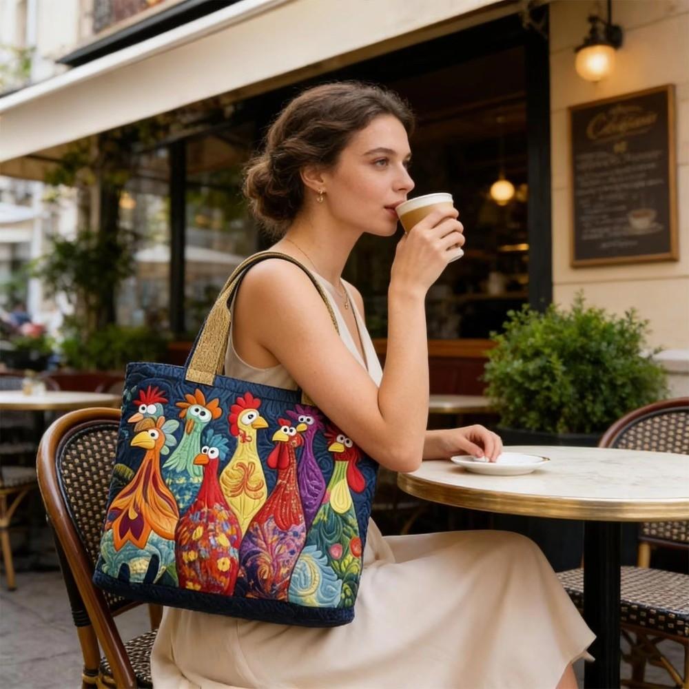Fashion Vintage Quilted Tote Bag 3D Printed Patterns Large Capacity Travel Handbag Lightweight Cotton Canvas Bag Women Accessory