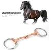 Horse Chew Stainless Steel Eggbutt Bit Copper Corkscrew Mouth
