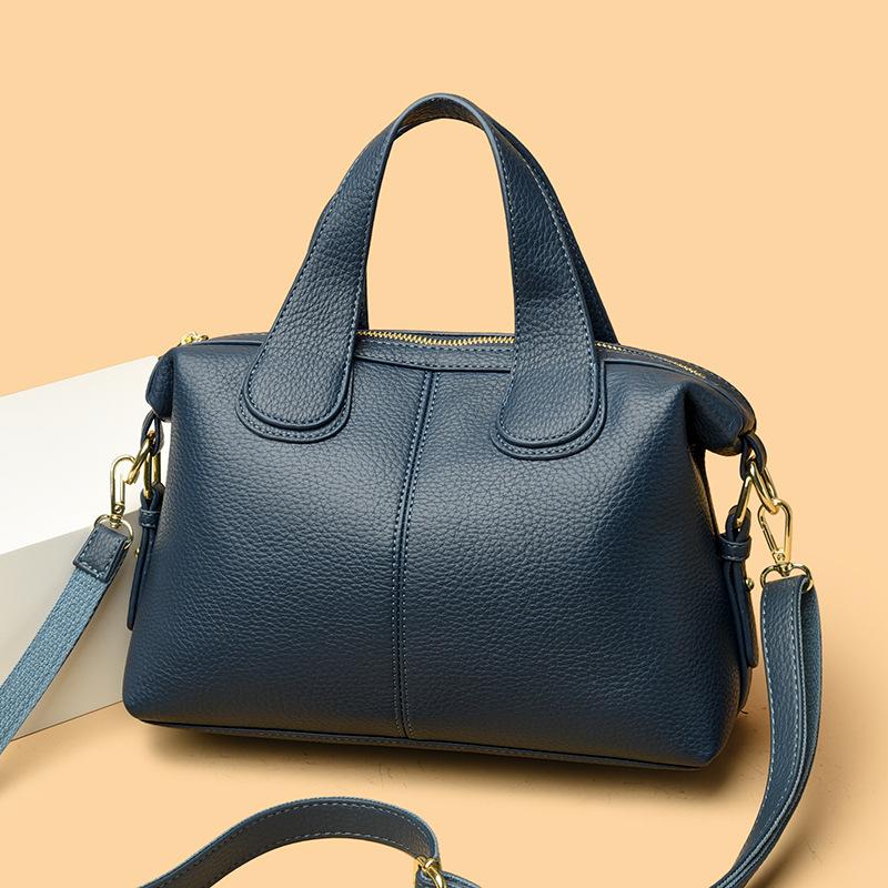 

Сумка на плечо Женская сумка из коровьей кожи с узором Женская высококлассная ретро сумка-подушка Сумка через плечо Женская большая синий