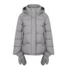 Large twill hooded cotton-padded clothes women's belt waist medium and long distribution physical stall