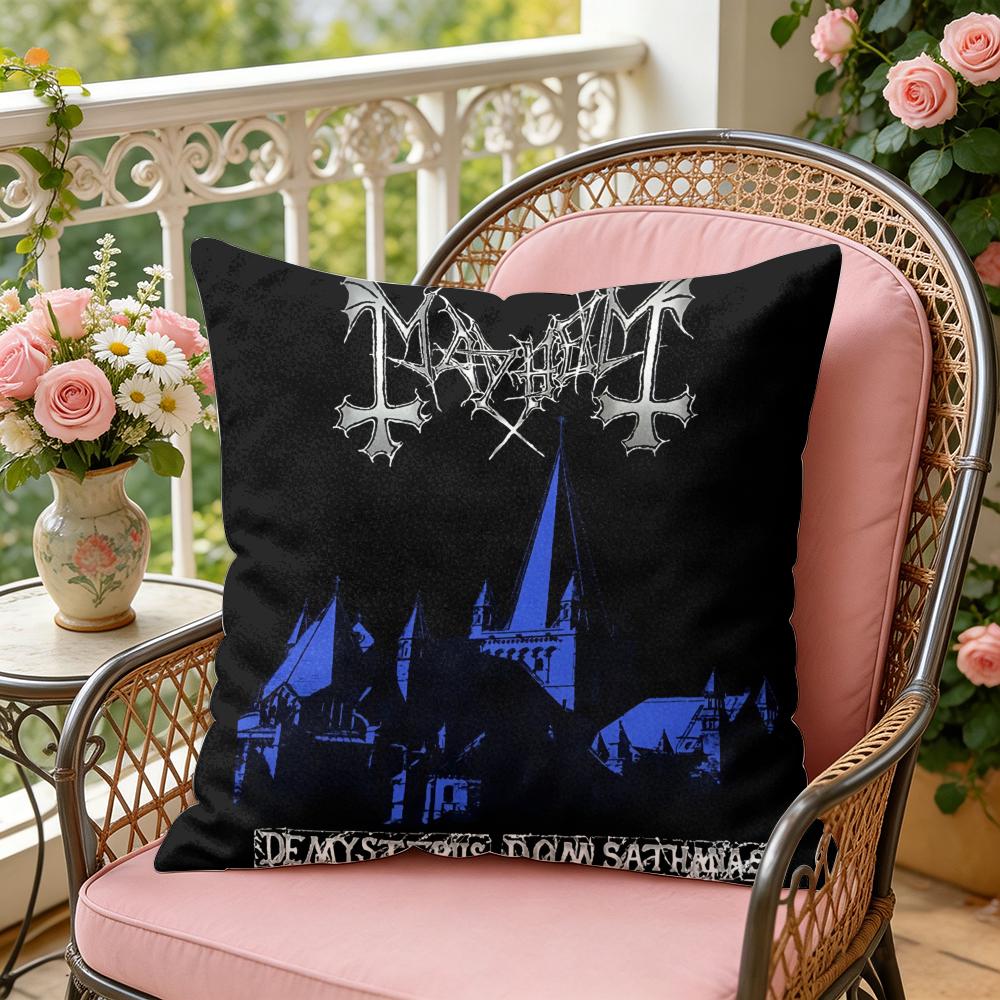 Band MMayhem Cushion Cover Soft Plush Throw Pillow Cover DoubleSided Decorative Cushion Case Sofa Bedroom Home Decor