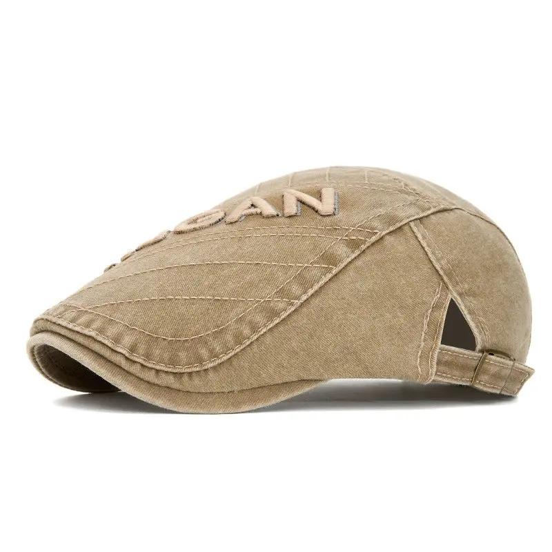 Spring and Summer Cotton Letter Newsboy Caps Flat Cap Men and Women Painter Beret Hats 186