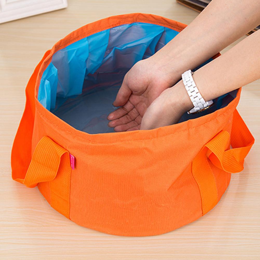 15L Camping Bucket Outdoor Wash Basin Waterproof Folding Bucket Portable Collapsible Water Bucket for Travel Fishing