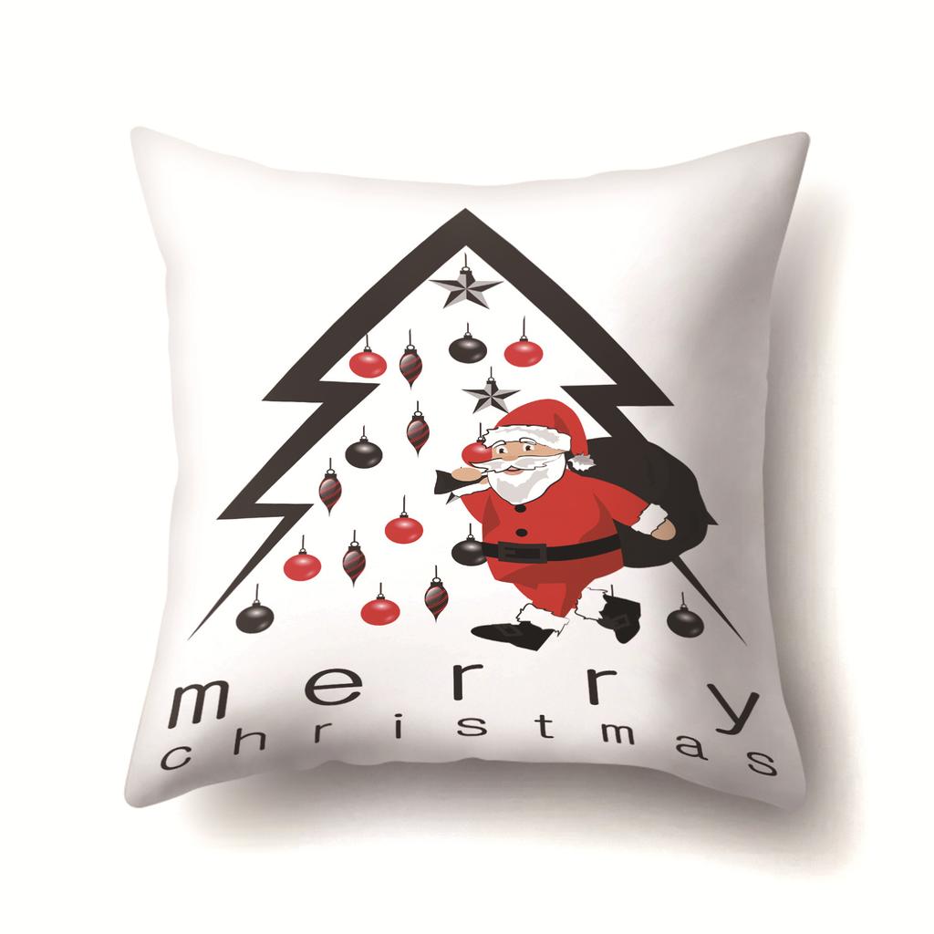 European and American Christmas Santa Claus Christmas Tree Creative Polyester Pillow Case Fashion Home Pillow Case