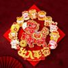 Flocking New Year Door Sticker Self-adhesive Plush Window Sticker  Home Decoration