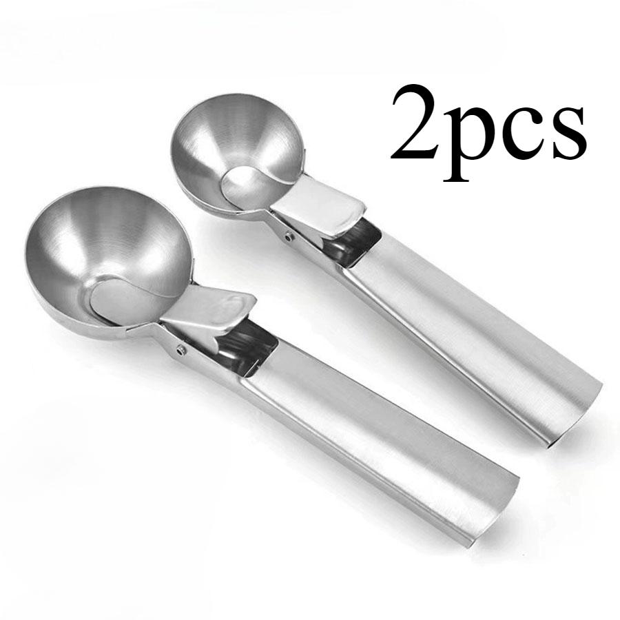 Ice Cream Scoopers Stainless Steel Fruit Scoop Dishwasher Safe Multifunctional Baking Scooper Ergonomic Handle Large Cookie