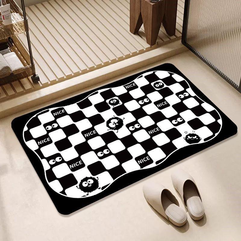 Bathroom Absorbent Mat, Diatom Mud, Non-slip and Dirt-resistant Floor Mat, Bathroom Floor Mat, Toilet Door Leave-in Carpet