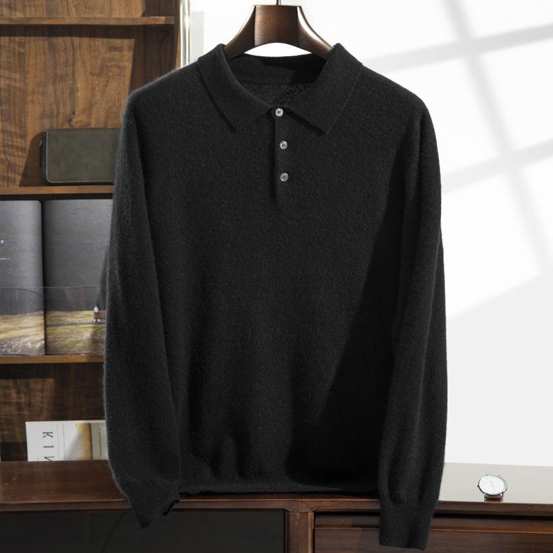 POLO neck cashmere sweater 2025 new flat middle-aged Korean version loose pullover sweater