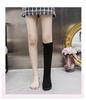 2025 Autumn Women's Black Over-the-Knee Knight Boots with Thick Soles and Elastic Detail