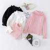 2023 Baby Girl Beaded High Neck Fleece Lined Sweater Shirt