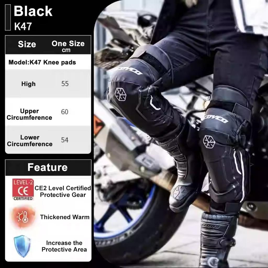 SCOYCO Motorcycle Warm Kneepad Legs Motorbike Riding Windproof Winter Waterproof Scooter Knee Pads CE2 Anti-fall Protective Gear