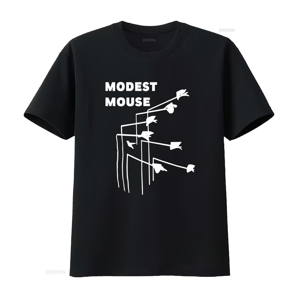 Modest Mouse T Shirt Black Album Cover Print for Music Fans Retro Style vintage Washed Slightly Casual fashion Unisex