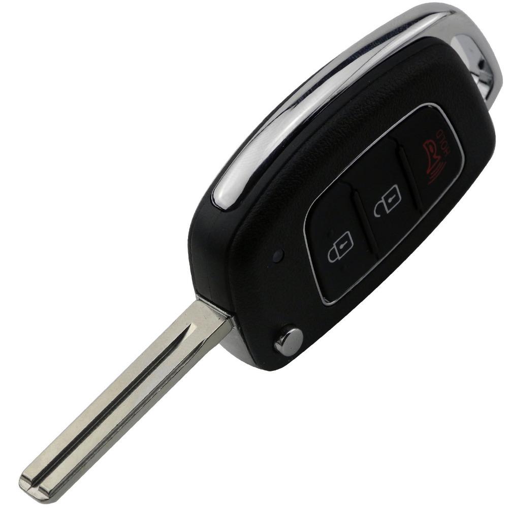 Jingyuqin  3/4 Buttons Flip Folding Remote Car Key Fob Shell Case Cover For Hyundai HB20 SANTA FE IX35 IX45 Accent I40